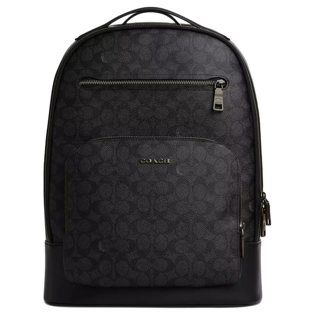 Coach Coach ETHAN Coated Canvas Backpack Large Size Men's Charcoal Black