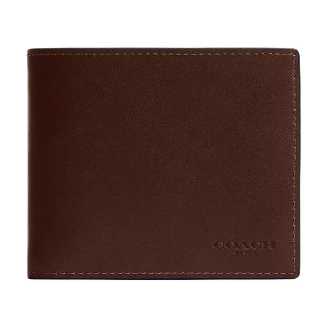 Coach Coach 3 IN 1 Wallet Leather Wallet Mini Men's Ash Brown