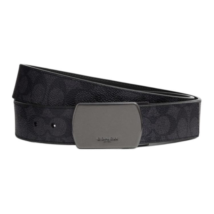 Coach Coach Artificial Leather Belts Unisex Black Width: 3.8cm