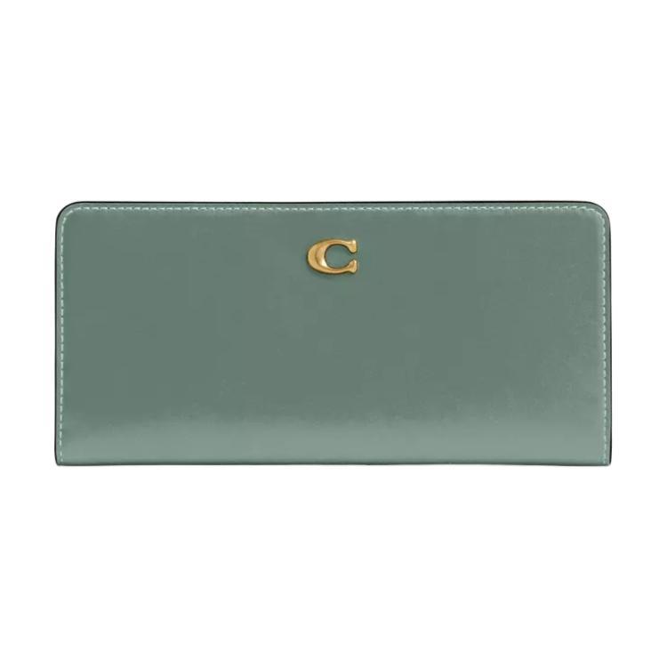 Coach Coach Calfskin Wallet Small Size Women's Sage