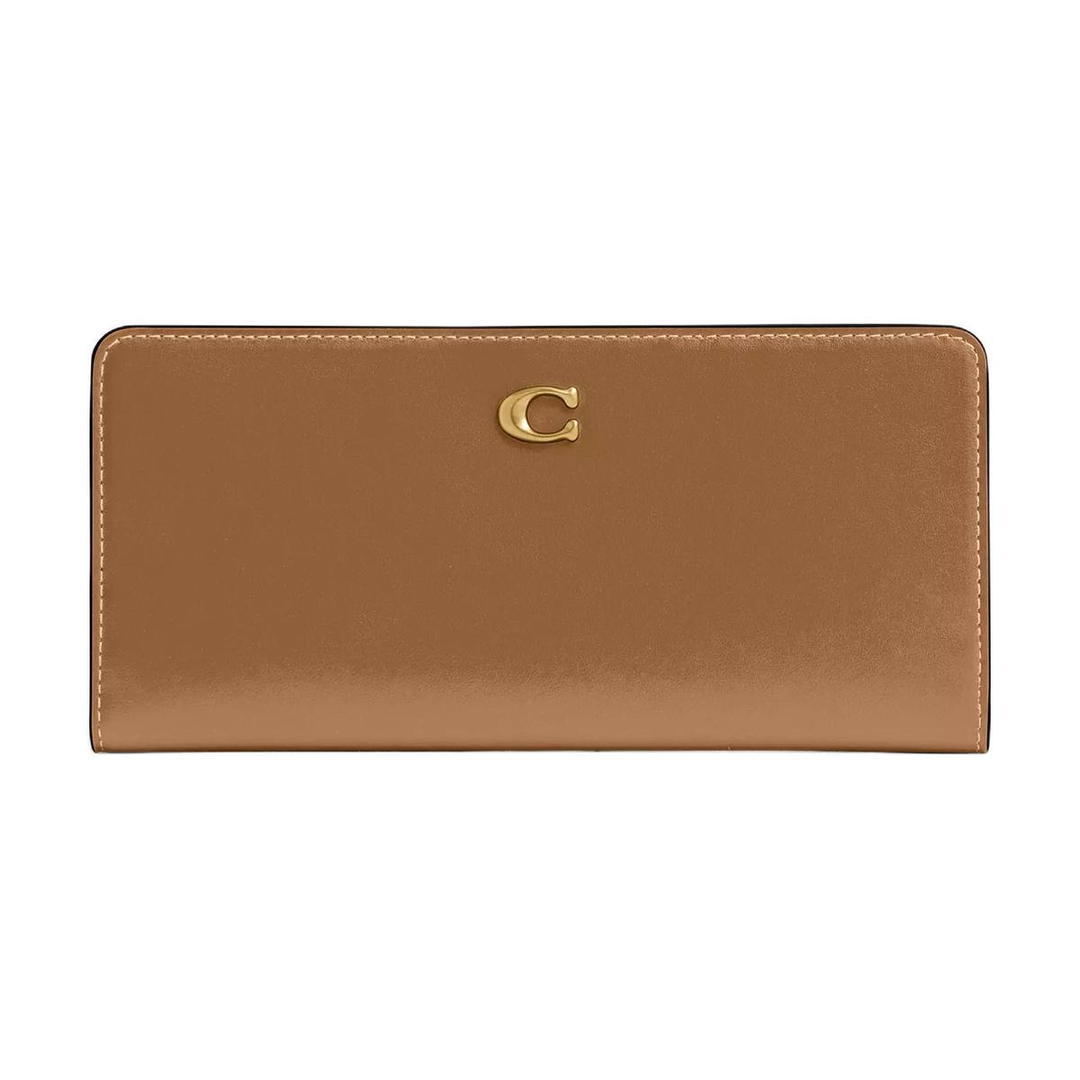 Coach Coach Calfskin Wallet Small Size Women's Honey Brown