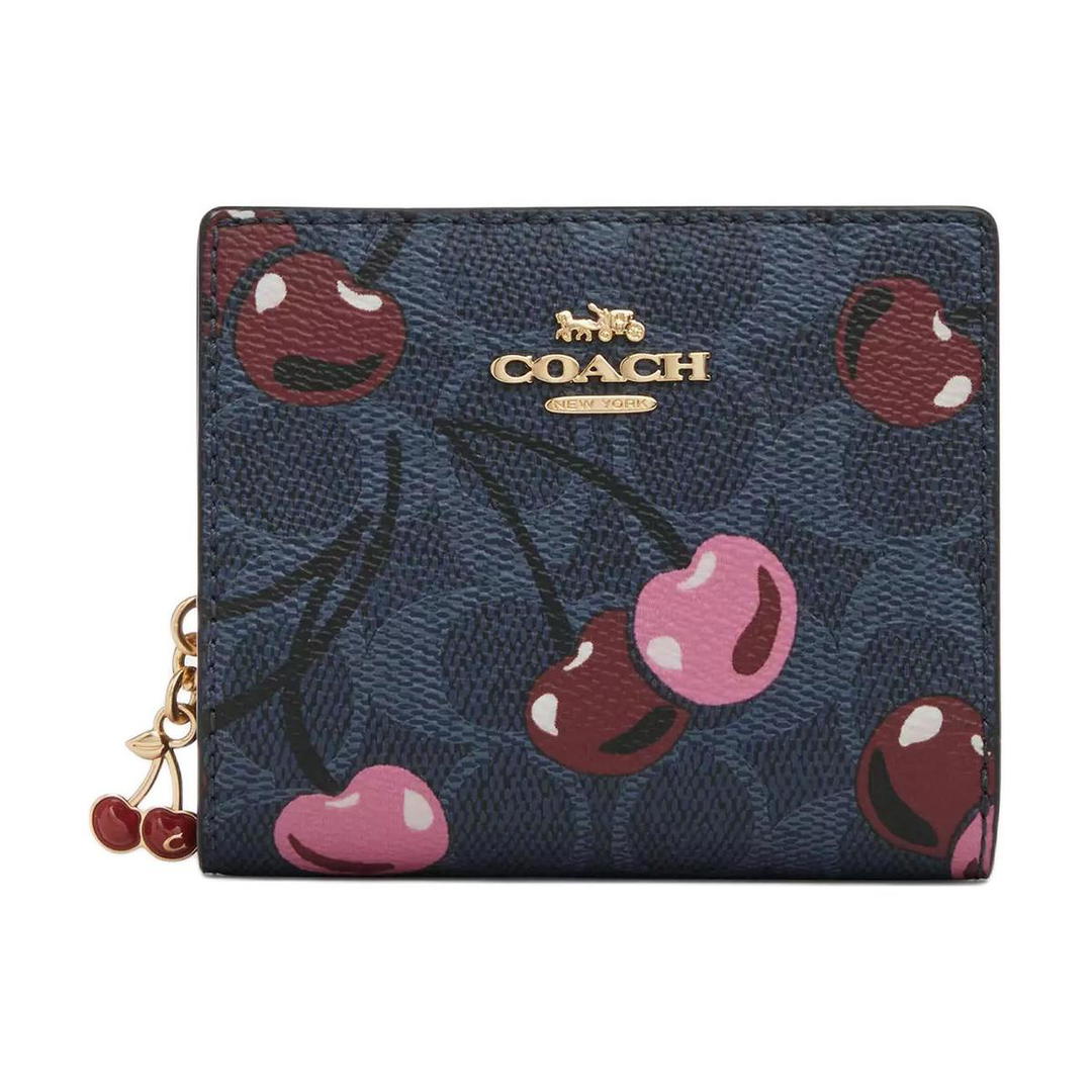 Coach Coach Leather Wallet Mini Women's Black