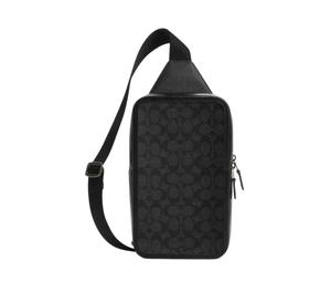 Buy Coach Cow Leather One Shoulder Crossbody Sling Bags Small Size Men's Black Gray Color at Sasom – Authentic and Ready to Ship