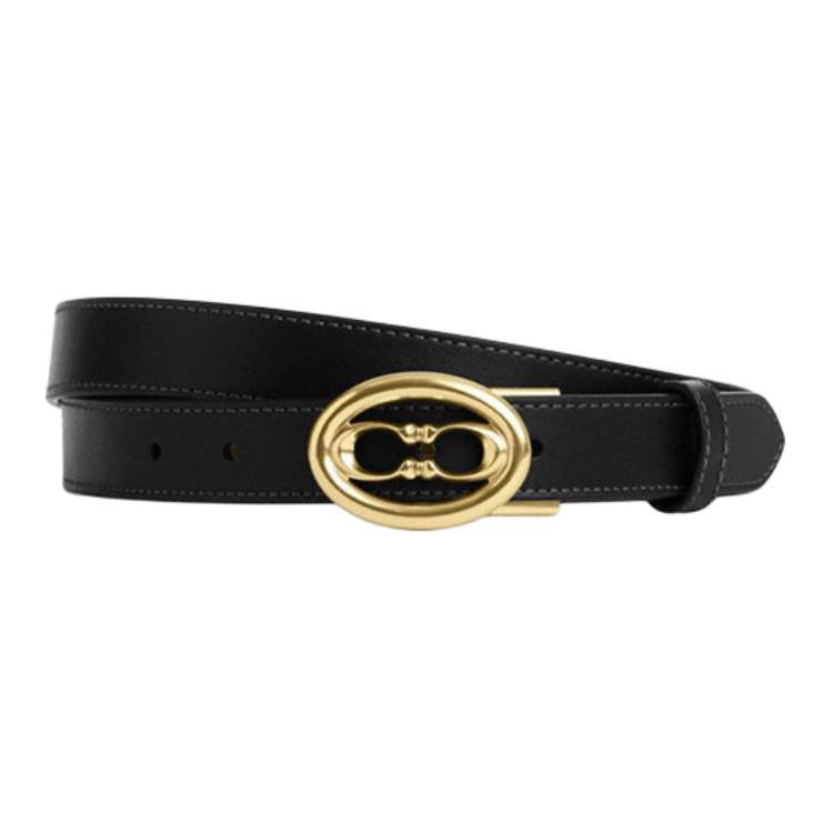 Coach Coach Cow Leather Belts Women's Black Width: 2.5CM