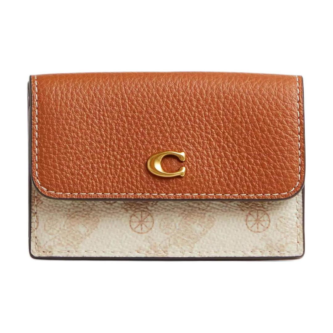 Coach Coach Coated Canvas Wallet Mini Women's Chalk Gray-Brown
