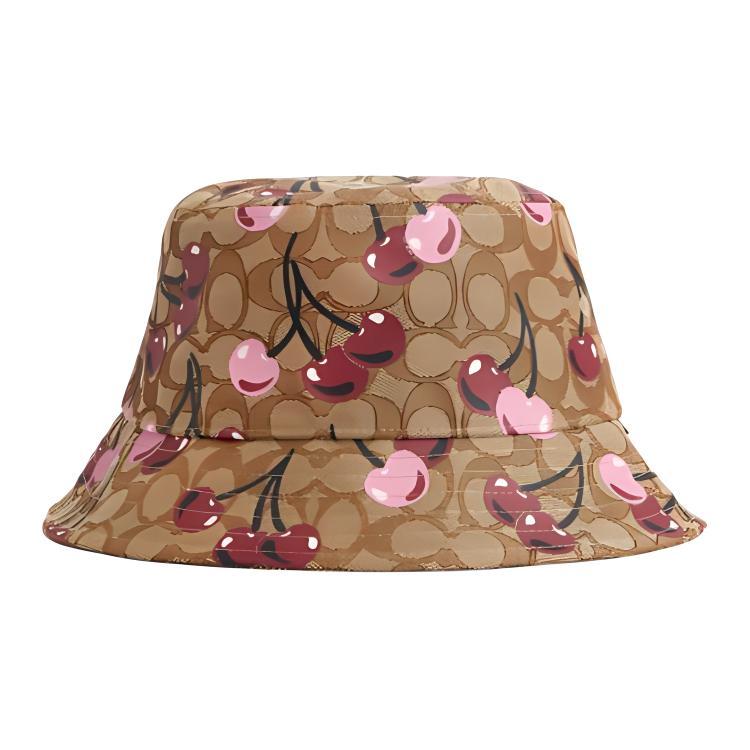 Coach Coach Polyester Cotton Bucket Hats Unisex Tan