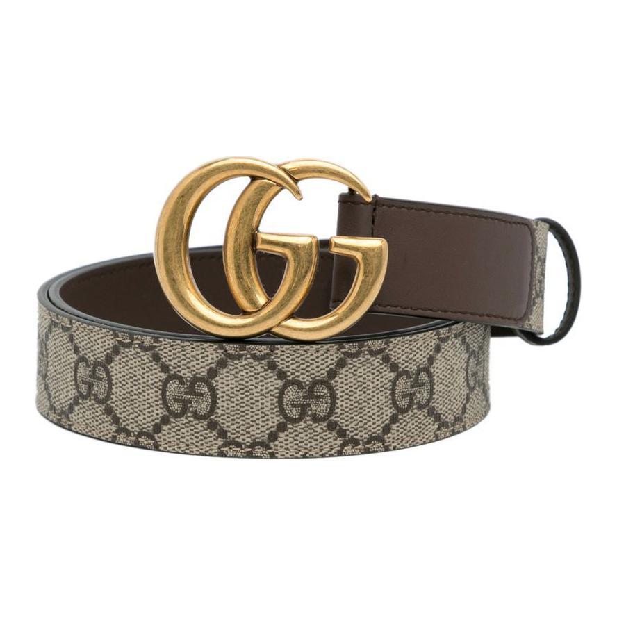 Gucci Gucci Calfskin Leather Belts Women's Umber -