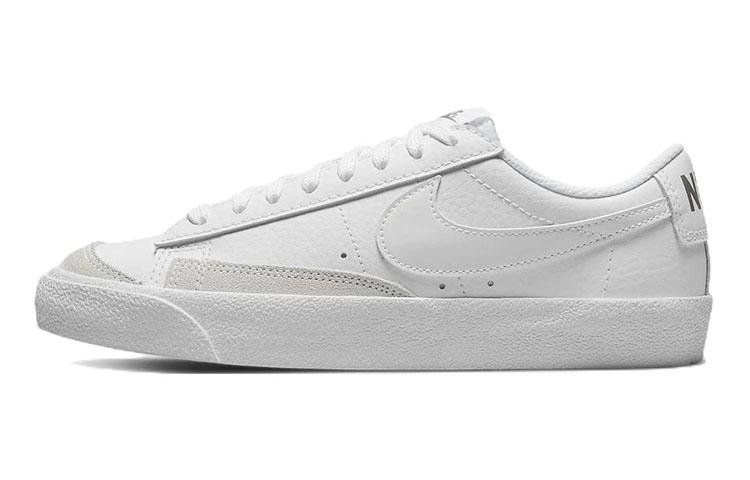 Nike Nike Blazer Anti Slip Wear Resistant Low Top Kids' Skateboarding Shoes White Teenagers