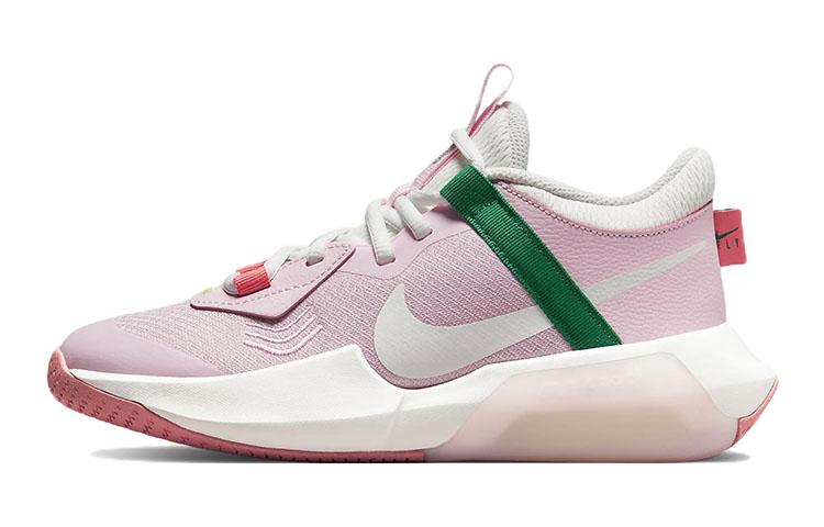 Nike Nike Air Zoom Crossover Anti Slip Wear Resistant Mid Top Children's Basketball Shoes Pink White Teenagers