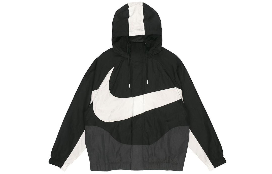 Nike Nike Sportswear Swoosh Hooded Woven Large Logo Jacket Black
