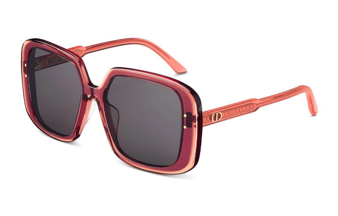 Dior Dior Plate Frame Irregular Shape Sunglasses Women's Red