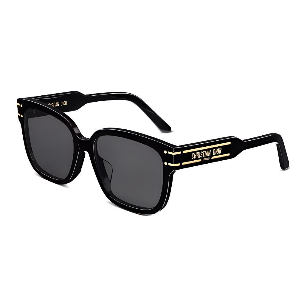 Dior Dior Acetate Metal Irregular Shape Sunglasses Women's Black