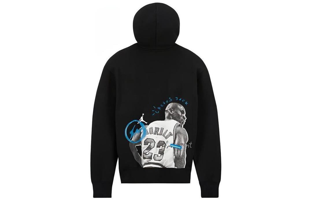Jordan Air Jordan X Travis Scott X Fragment Cartoon Printing Hoodie Asia Sizing 'Black White