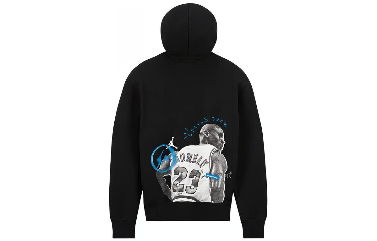 Jordan Air Jordan X Travis Scott X Fragment Cartoon Printing Hoodie Asia Sizing 'Black White