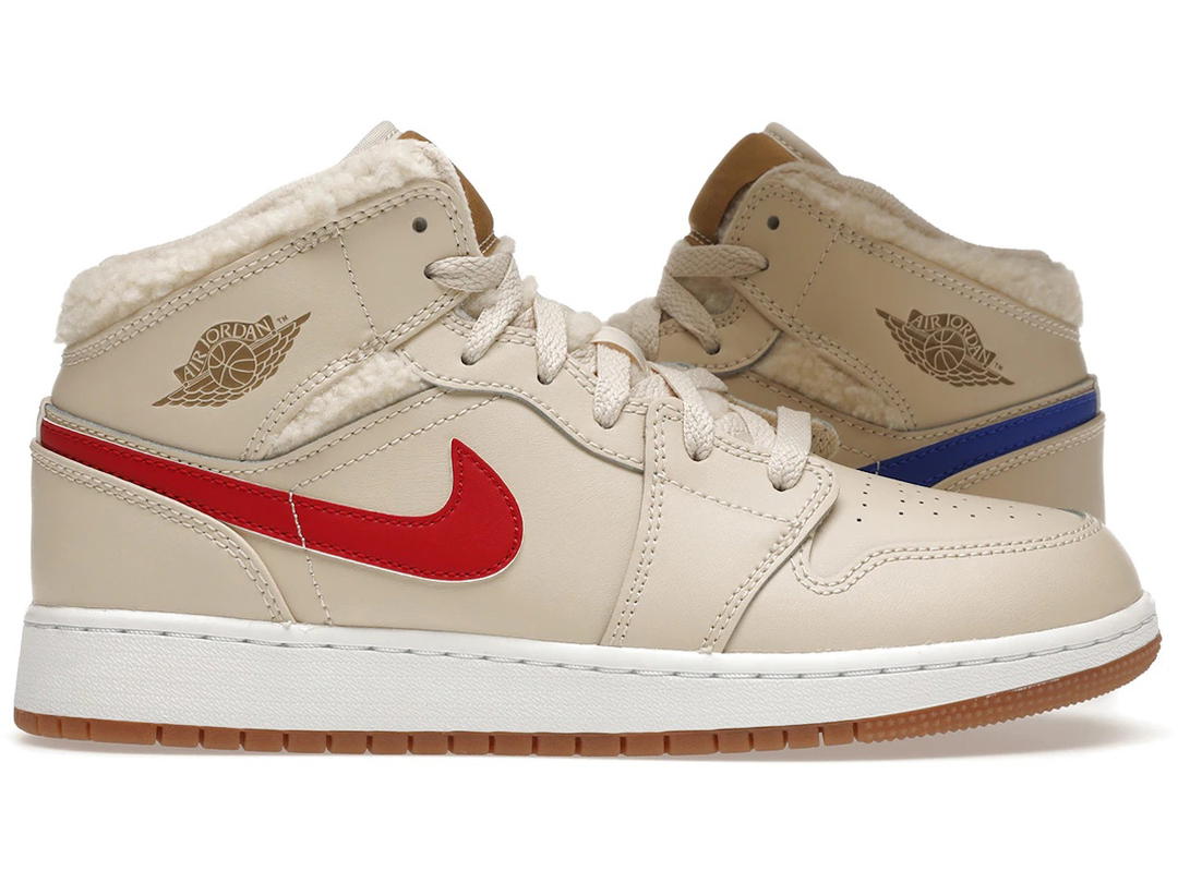 Jordan Jordan 1 Mid Utility Fleece Pearl White (GS)