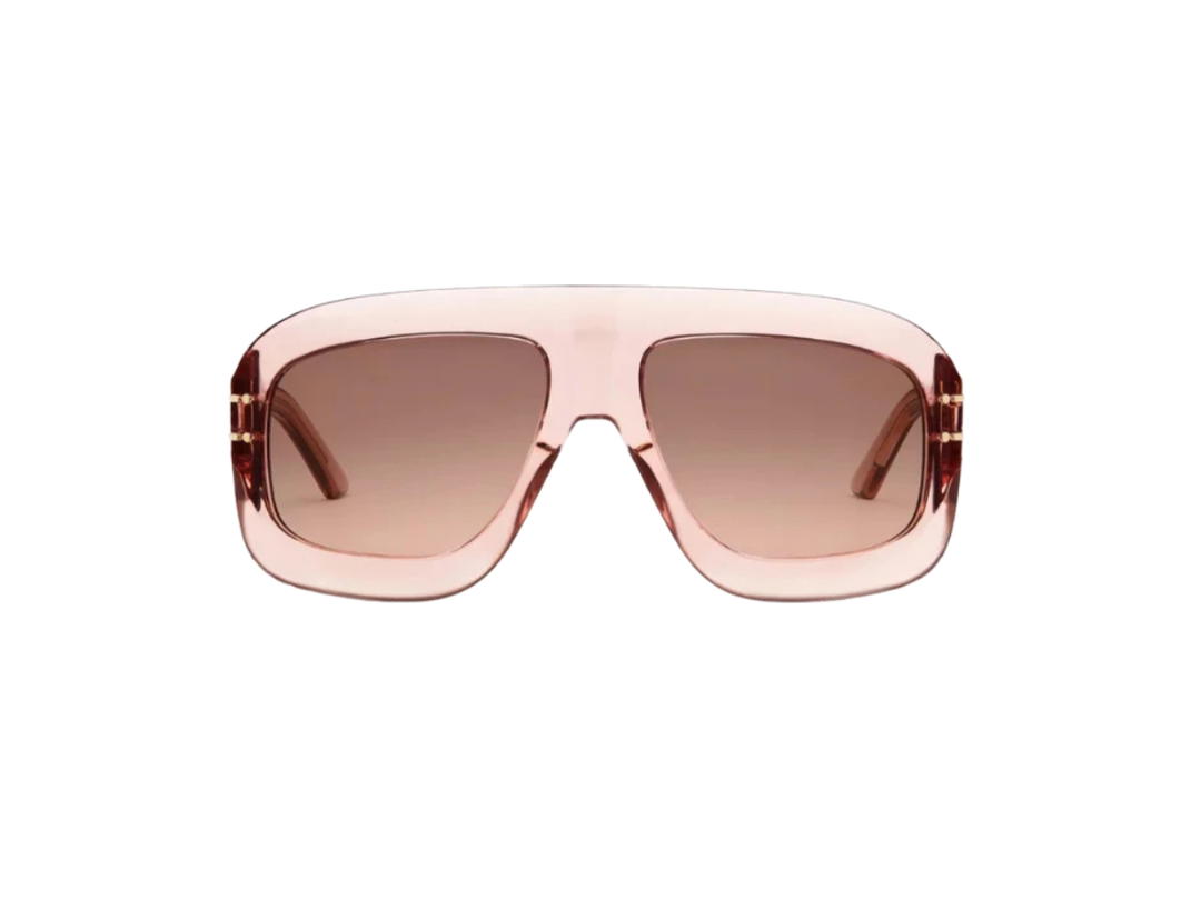 Dior Dior DiorSignature Sunglasses In Transparent Pink Frame With Brown Pink Lenses