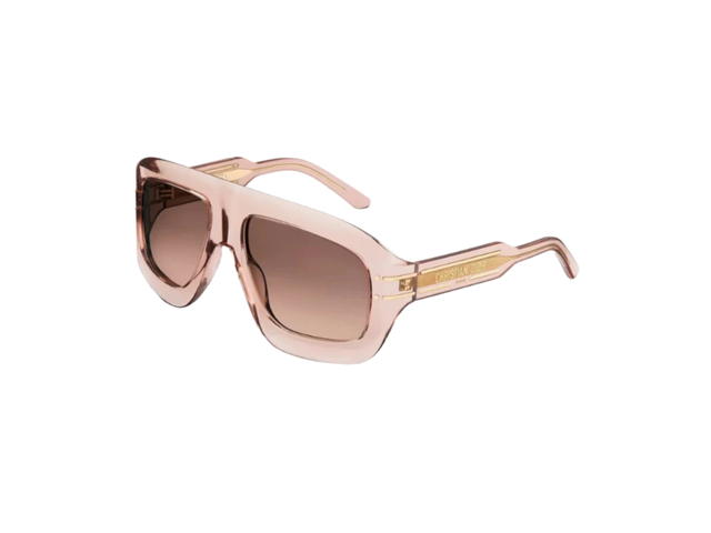 Dior Dior DiorSignature Sunglasses In Transparent Pink Frame With Brown Pink Lenses - view 2