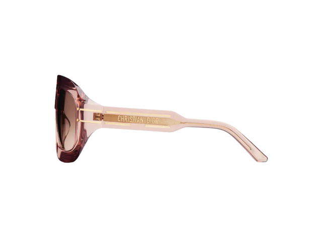 Dior Dior DiorSignature Sunglasses In Transparent Pink Frame With Brown Pink Lenses - view 3
