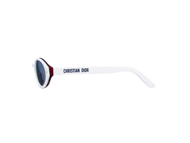 Dior Dior Pacific R1I In White Navy Blue And Red Oval Acetate Frame With Blue Lenses - view 3