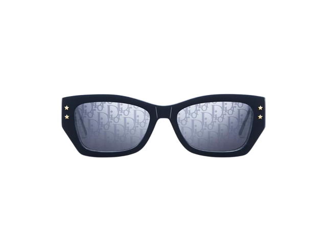 Dior Dior Pacific S2U In Navy Blue And White Triple-Layer-Effect Acetate Frame With Blue Dior Oblique Mirrored Lenses - view 2