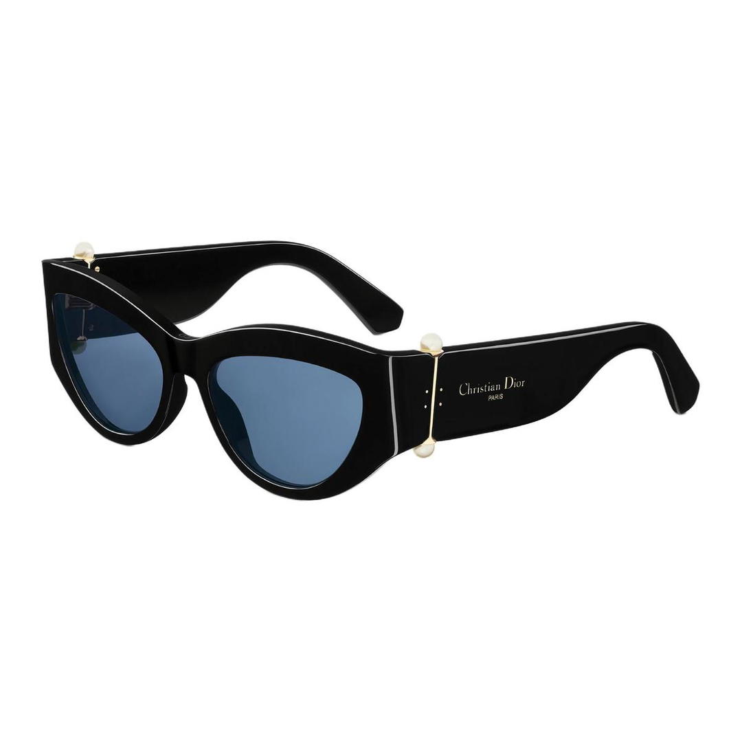 Dior Dior Acetate Resin Pearl Irregular Shape Sunglasses Women's Black