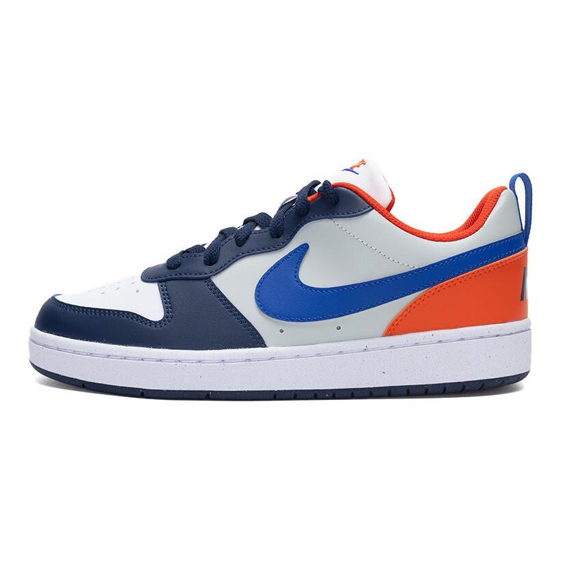 Nike Nike Court Borough Breathable Low Top Kids' Skateboarding Shoes White Blue Teenagers