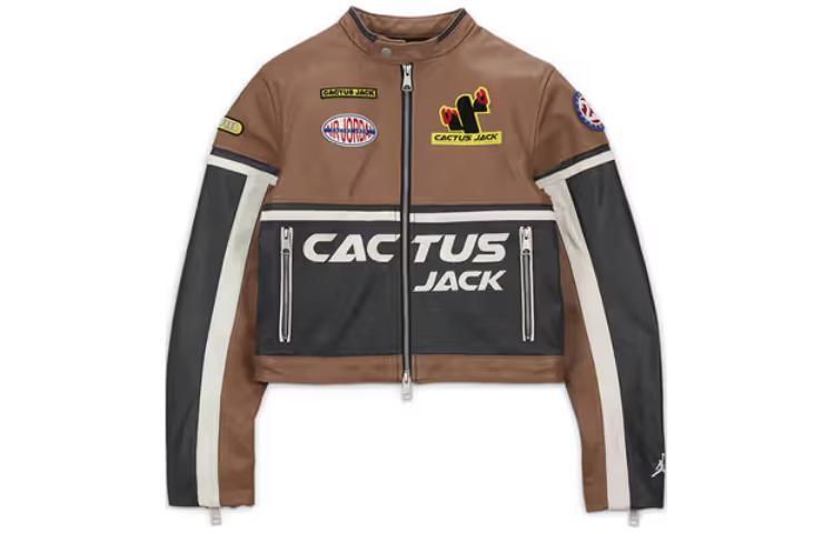 Jordan Jordan X Travis Scott Cactus Jack Women's Leather Jacket Asia Sizing Archaeo Brown