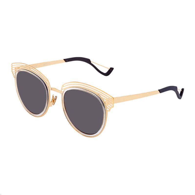 Dior Dior Metal Irregular Shape Sunglasses Women's Gold