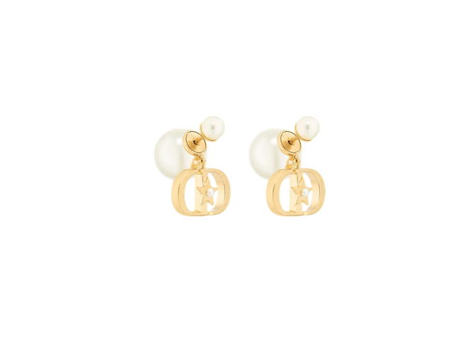 Dior Dior Tribales Earrings In Gold-Finish Metal And White Resin Pearls Gold - view 1