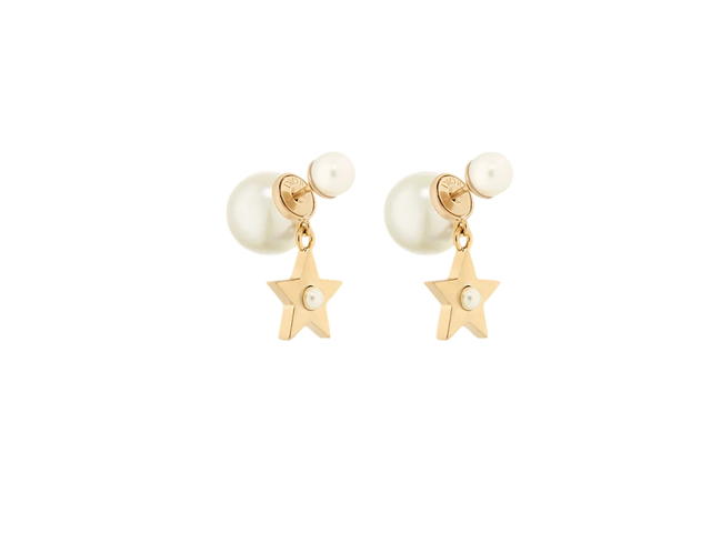 Dior Dior Tribales Earrings In Gold-Finish Metal And White Resin Pearls Gold - view 1