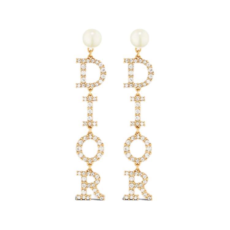 Dior Dior Crystal Earrings Women's Gold
