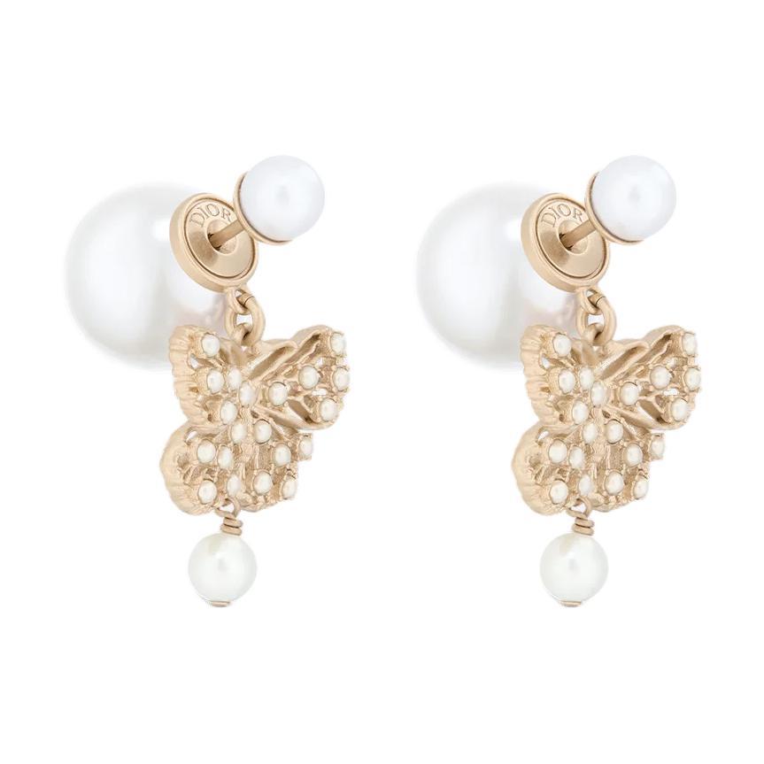 Dior Dior Metal Earrings Women's Matte Gold