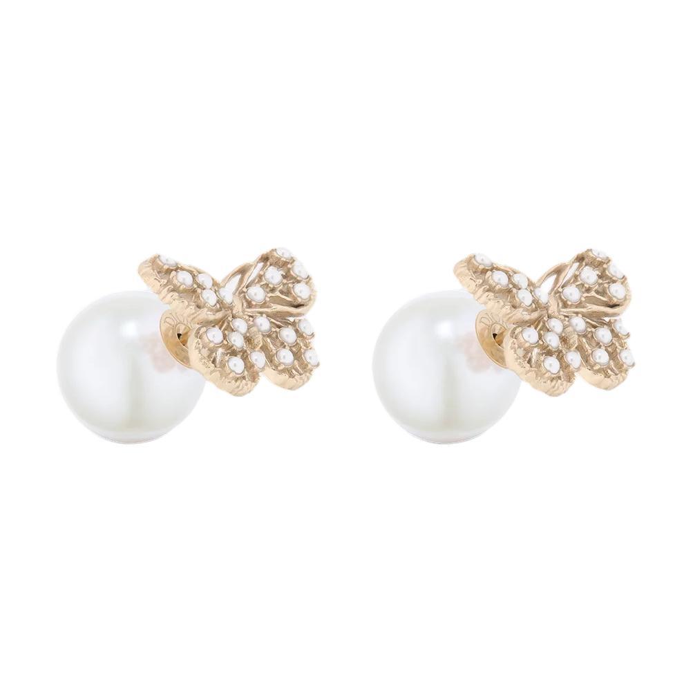 Dior Dior Metal Earrings Women's Matte Gold