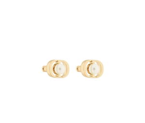 Buy Dior Medium Petit CD Jolie Stud Earrings In Gold-Finish Metal And White Resin Pearls Gold at Sasom – Authentic and Ready to Ship