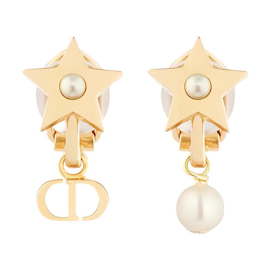 Dior Dior Resin Clip-On Earrings Women's Gold