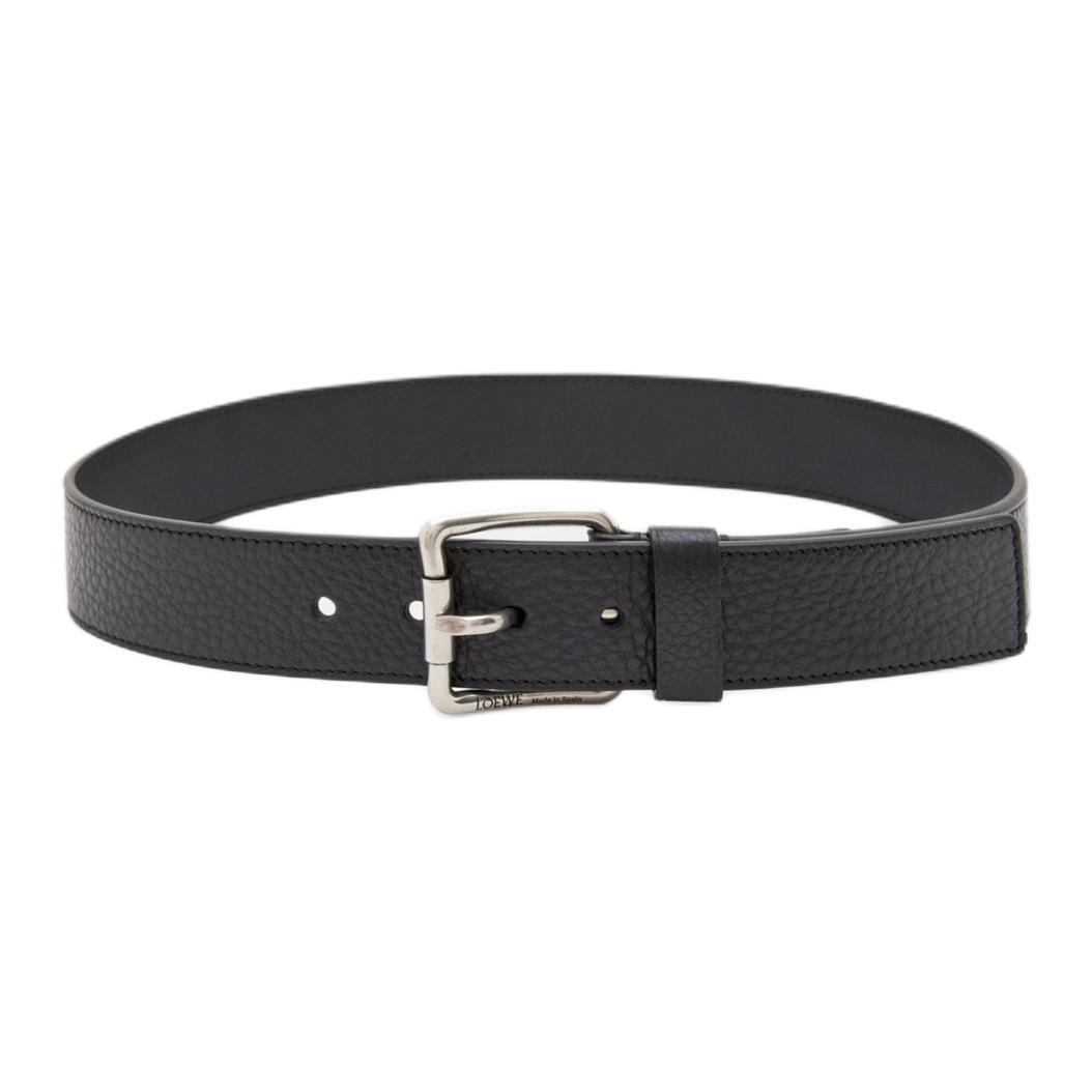 Loewe Loewe Calfskin Leather Belts Men's Black Width  4CM