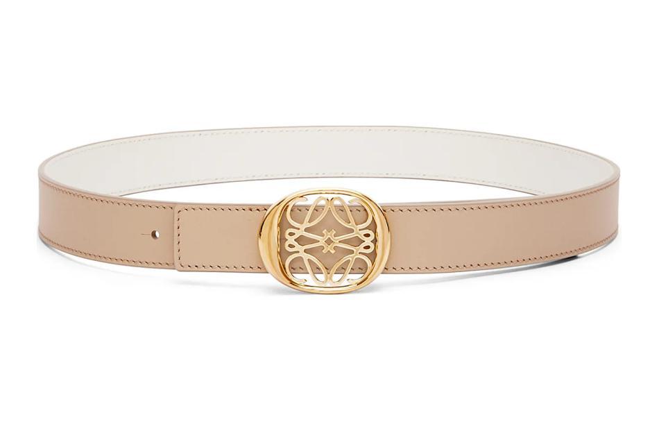 Loewe Loewe Cow Leather Belts Unisex Gray Width 2.8CM