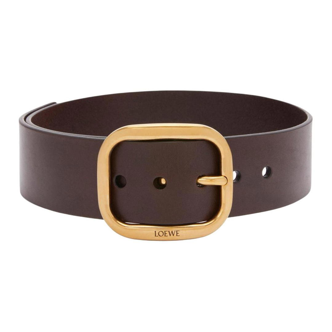 Loewe Loewe Calfskin Leather Belts Women's Brown Width 5CM
