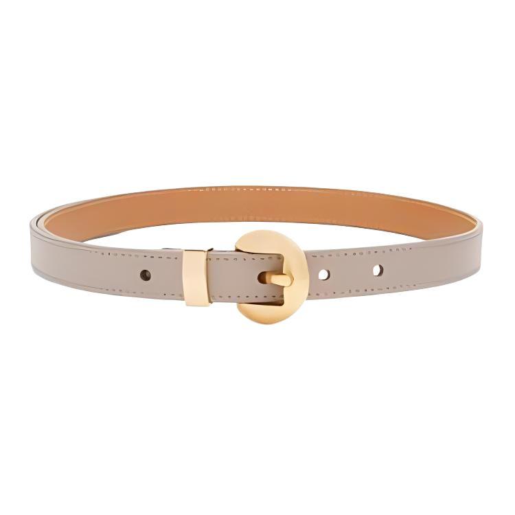 Loewe Loewe Calfskin Leather Belts Women's Sand/Gold Width: 2CM