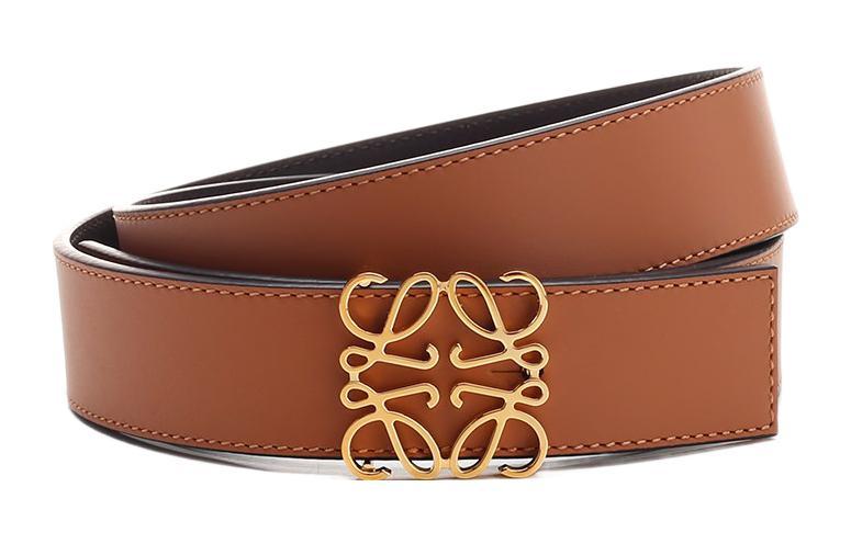 Loewe Loewe Cow Leather Belts Unisex Brown/Black Width 3.5cm