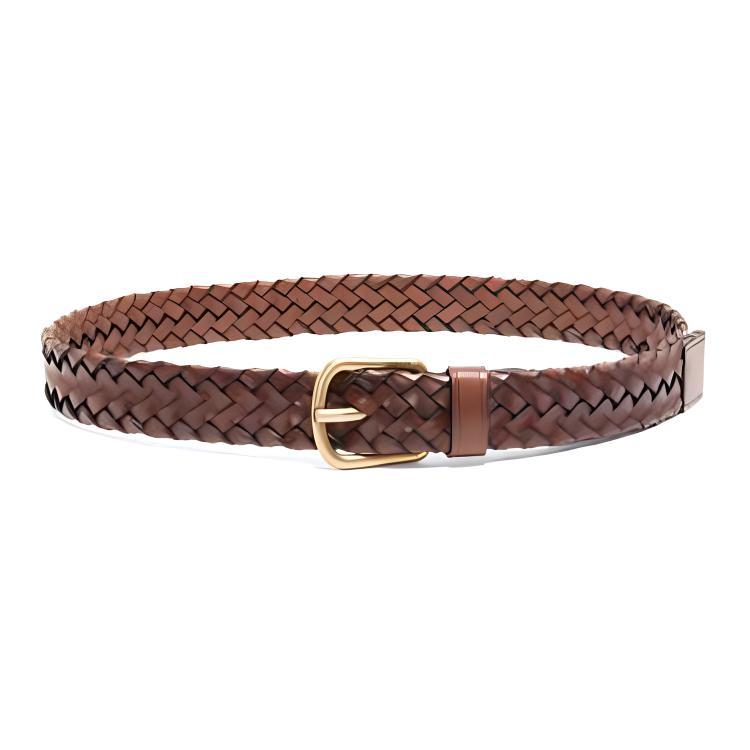 Loewe Loewe Calfskin Leather Belts Men's Brown 3.5CM