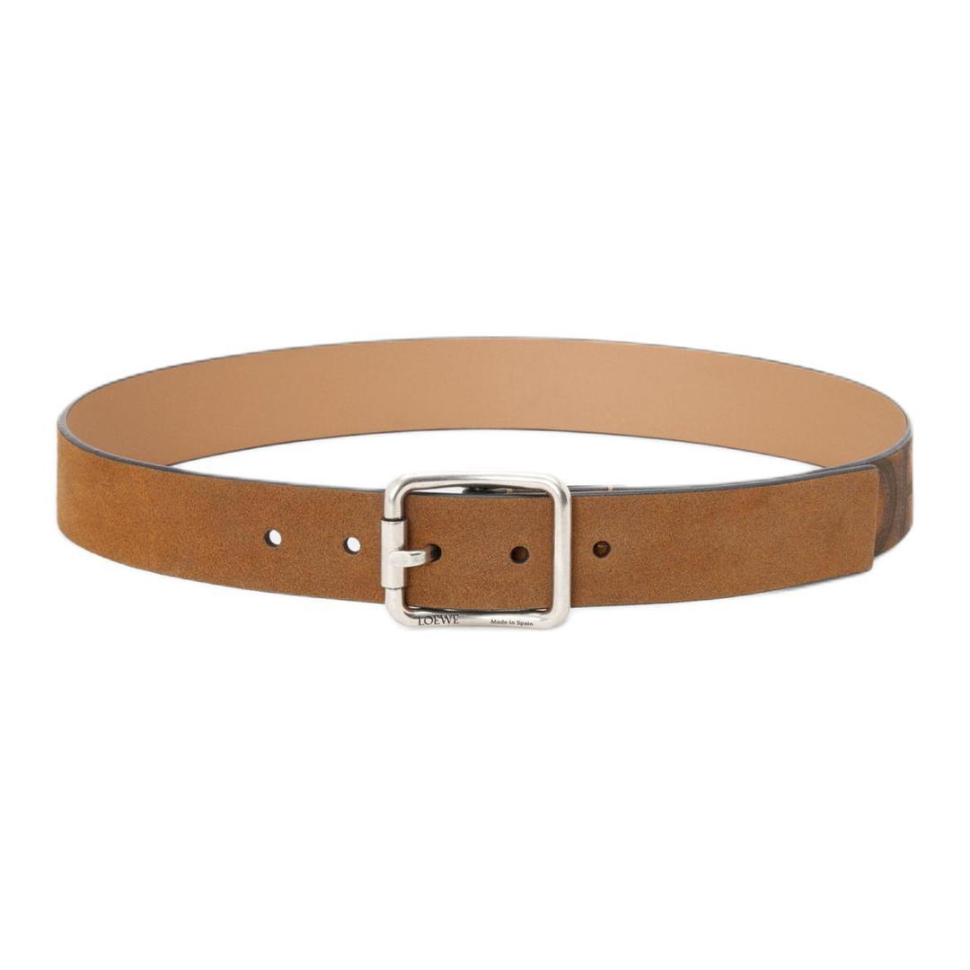 Loewe Loewe Suede Leather Belts Unisex Brown 3.5CM