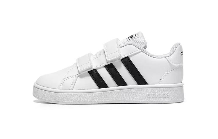 adidas Adidas Neo GRAND COURT Anti Slip Wear Resistant Low Top Skateboard Shoes White Black Infant And Toddler