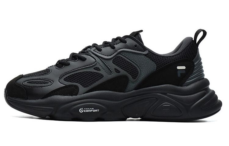 Fila FILA Mars 2 Cushioning Anti Slip Wear Resistant Breathability Low Top Chunky Sneakers Men's Black Gray