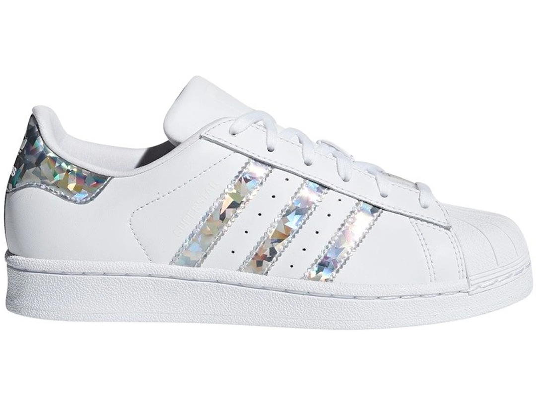adidas adidas Superstar White Holographic Stripes (Youth)