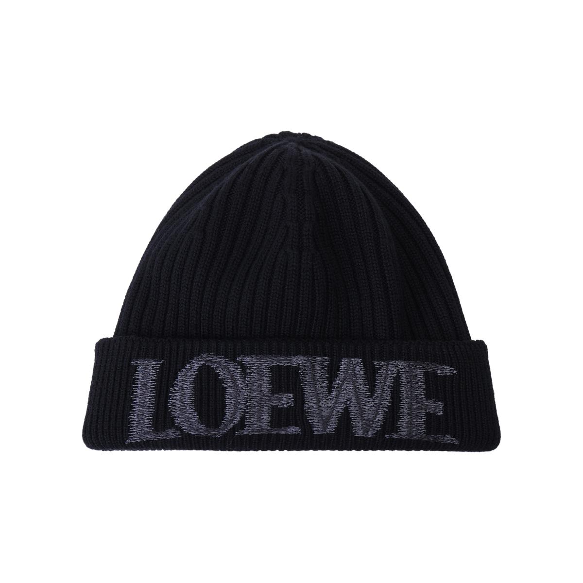 Loewe Loewe Logo Embroidered Ribbed-Knit Beanie