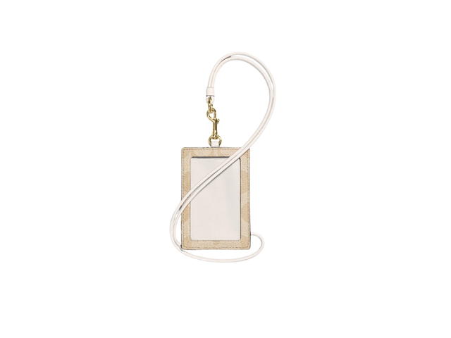 Coach Coach Id Lanyard In Signature Canvas With Gold Hardware Chalk - view 2