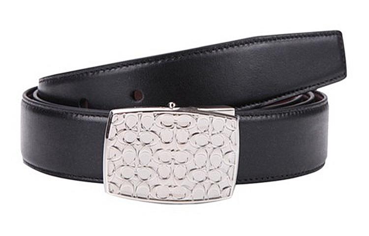 Coach Coach Leather Belts Men's Black Width 3cm