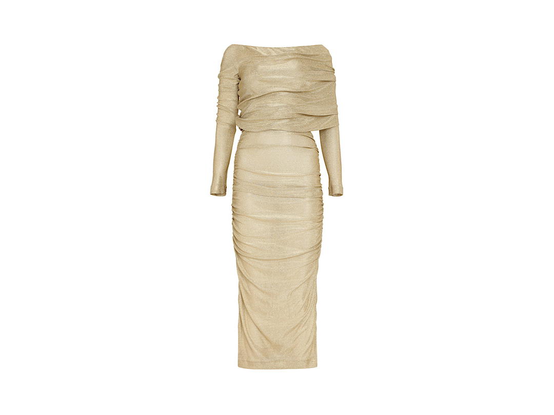 Dolce & Gabbana Dolce Gabbana Long Dress In Lurex Knitgold 70 Vi 30 Pl