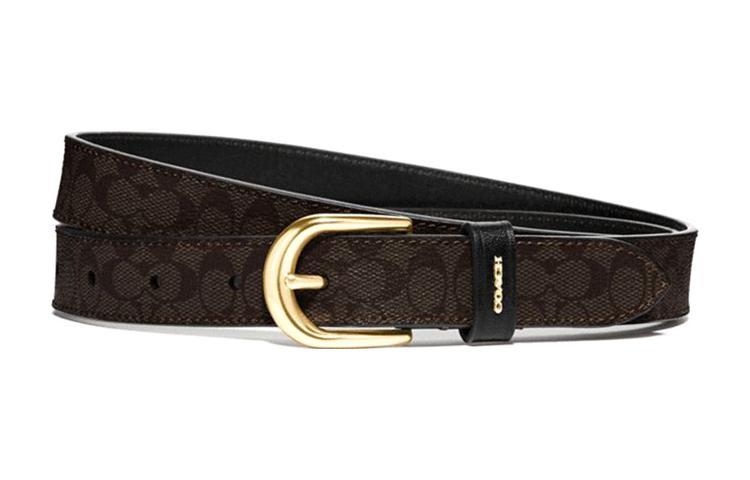 Coach Coach Women's Harness Buckle Belt Chestnut Black/25mm